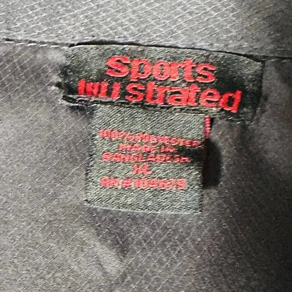 Sports Illustrated Windbreaker Jacket Men's XL Black Charcoal White Lightweight